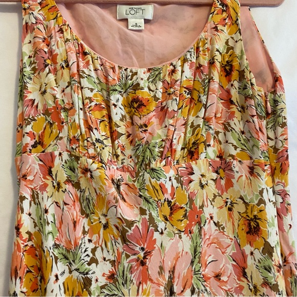Ann Taylor LOFT sleeveless Dress, Size 0, warm Floral print - Picture 5 of 7